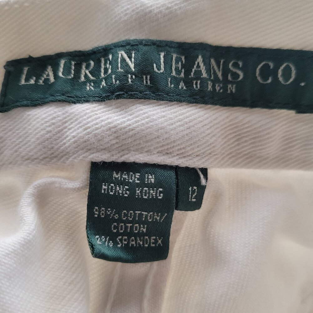 Lauren Ralph Lauren Floral Ivory Bedford Embroidered Stitch Denim Jeans (Size: 1 - Picture 4 of 11